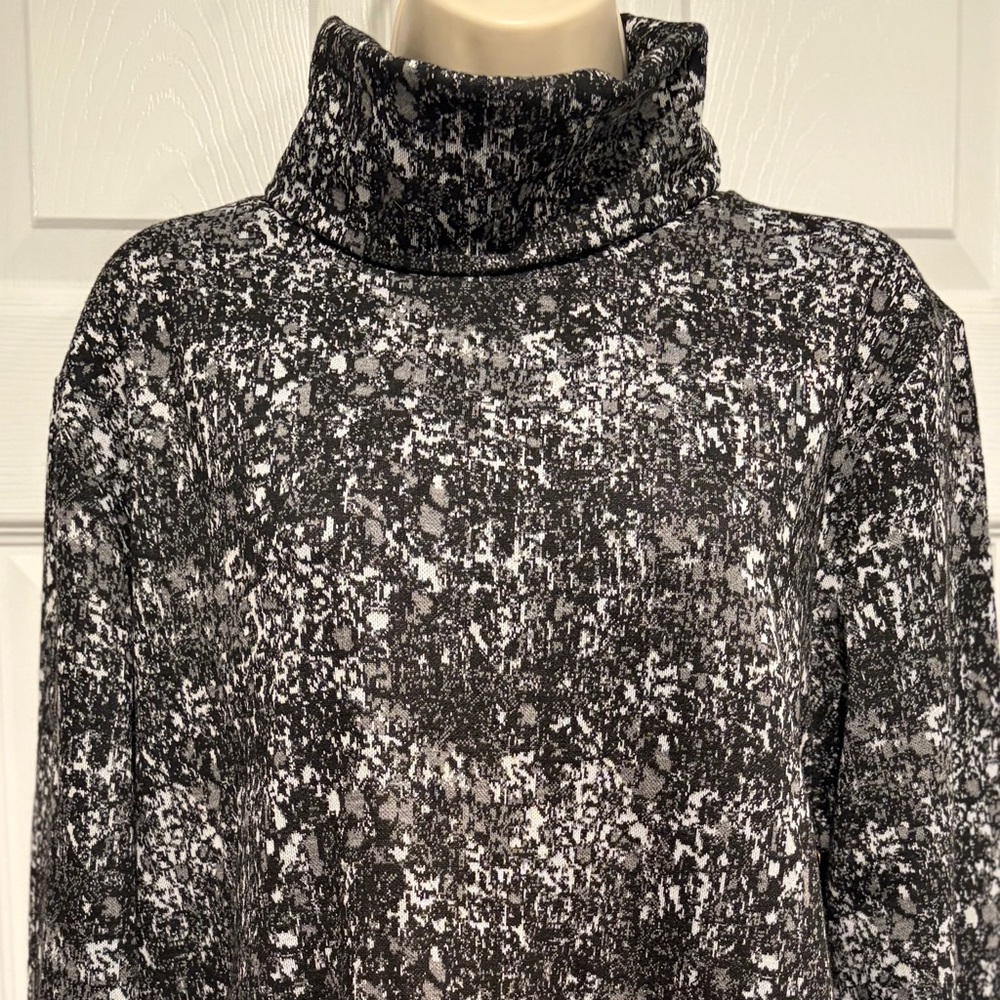 Paisley & Gray XXL Slim Fit Funnel Neck Sweater Black Gray Marled NWT Abstract
